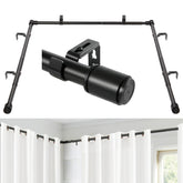 Anndason bay window rod set with adjustable center rail for flexible fit.