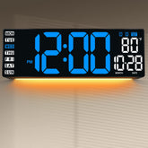 ANSOPER 16.5-inch wall clock with remote, blue display for easy viewing across the room.
