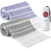 Antfuny Turkish beach towel oversized XL laid flat for sunbathing and lounging.