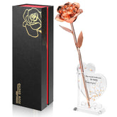 Anthonic gold-dipped infinity rose, timeless elegance for birthdays and anniversaries.