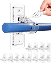 Antimbee 12-pack no-drill curtain rod brackets for easy curtain setup in dorms.