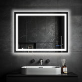 Antok 24x36 LED mirror front view with even lighting for makeup