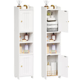 ANWBROAD slim corner cabinet top doors offers private storage in small bathrooms.