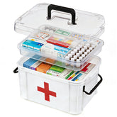 ANYPROLUS 15QT clear medicine organizer with handle enables quick, organized medicine access.