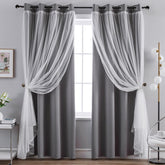 Anytime blackout panel grey with grommet top for privacy and smooth sliding.
