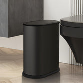Anzoymx stainless steel trash can with pop-up lid keeps bathroom odors contained