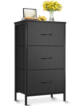 AODK dresser bedroom nightstand with three black drawers for compact spaces