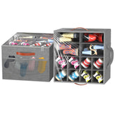 Aokeyee 2-pack foldable shoe organizer folded for compact storage.