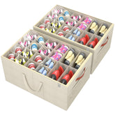 Aokeyee 2-pack beige shoe organizer front view showing vertical storage