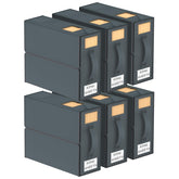 Aokeyee bed sheet organizers with front window for quick content view and easy selection.