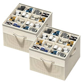 Aokeyee shoe organizer in closet saves space with vertical storage for up to 32 pairs.