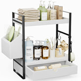 Aollewoiti 2-tier bathroom counter organizer with drawer for skincare storage on vanity