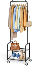 AOODA small clothes rack with shelves for compact spaces, ideal for apartments