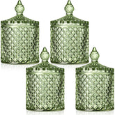 Aoriher crystal glass candy jar set with lids shown for home organization and style