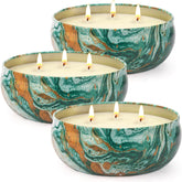 Aottom citronella candle outdoor 3-pack on a patio table for evenings outside