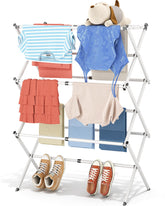 APEXCHASER 3-tier drying rack extended length provides extra space for towels and garments.