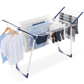 APEXCHASER foldable-drying-rack-full-setup demonstrates maximum hanging space for bulky laundry.