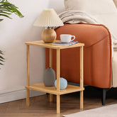 Apicizon 2-tier end table with wood legs for stable style
