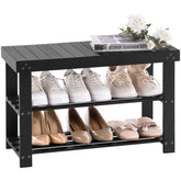 Apicizon bamboo shoe rack 3-tier for organized entryways and easy access