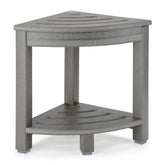 Apolimi HDPE corner shower stool in grey offering space-saving seating for small bathrooms