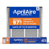 Aprilaire 413 filter front view showing four-inch design for home filtration