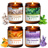 Aredenua lavender candle in the four-pack offers calming fragrance for living spaces.