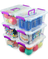 AREYZIN storage bin with purple lids demonstrates a six-pack for organized spaces.