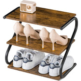 Aroktake small 3 tier shoe rack with Z frame keeps entryways organized and inviting.