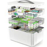 ARSTPEOE 3-tier medicine organizer with clear trays for easy visibility and organization.