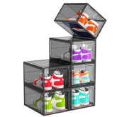 ARSTPEOE 6-pack upgrade shoe organizer with interlocking boxes for stable stacking.