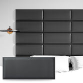 Art3d Peel and Stick Black King Headboard 12-Pack packaging shows an easy-to-hang system.