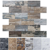 Art3d Spruce Grey Rustic backsplash pack texture closeup for realistic wood look and easy install.
