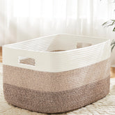 Artfeel blanket basket, front view, natural woven style ideal for tidy spaces