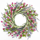 Artgar 26-inch spring wreath on the front door adds curb appeal.