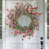 Artgar 24-inch front door wreath full view enhances curb appeal for any season.