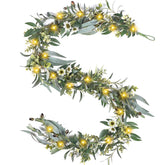 Artgar olive garland with lights enhances indoor or outdoor ambience.