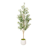 Artizone 6FT artificial olive tree in white planter for elegant home decor.