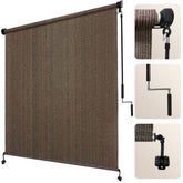 Artpuch outdoor roller shade with splice design for stable operation.