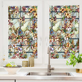 ARTSCAPE Trellis closeup shows etched glass pattern for decorative privacy.