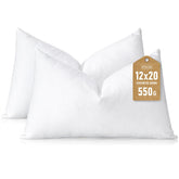Artscope 12x20 lumbar pillow insert, front view, plush sofa comfort.