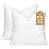 Artscope synthetic down pillow insert 18x18 in-box ready to fluff for cozy seating.