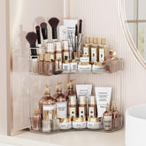 Asayuee 2-Tier Corner Organizer with top toothbrush holders for tidy counters