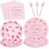 AsDream bachelorette dinner plates 24-count for sturdy meals during a festive party setting.