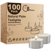 Ashlux unscented palm tea lights provide a long-lasting, clean glow for wedding decor