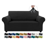 Asnomy sofa slipcover fabric close-up, soft jacquard, wrinkle-resistant for a neat look.
