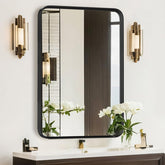 Atilioo bathroom mirror with matte black frame and 30x22 dimensions