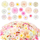 ATTGREAT 210-pcs mini silk flower heads in mixed colors for creative crafts.