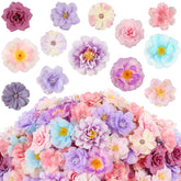 ATTGREAT 210 pcs mini silk flower heads in purple mix for bold craft accents.