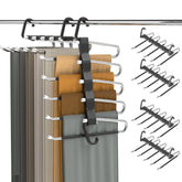 AUFETQ pants hangers 4-pack demonstrate space-saving multi-layer design for jeans and pants