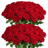 Auihiay 60pcs red roses long stem bouquet for elegant centerpieces.